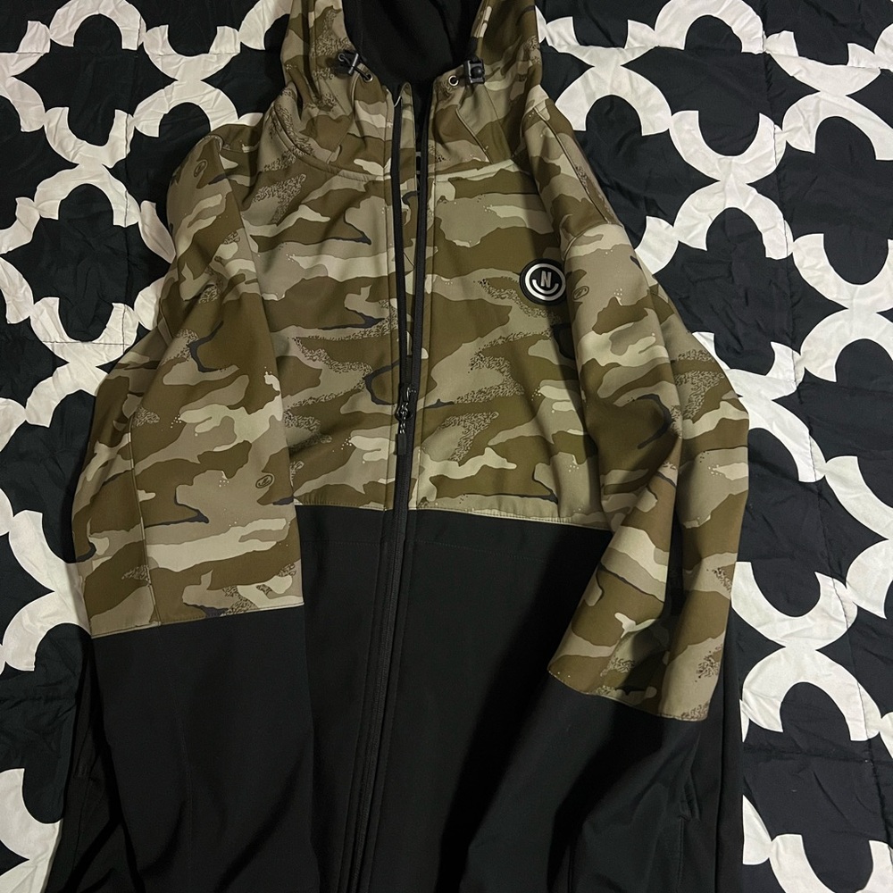 Volcom Green Camo and Black Jacket